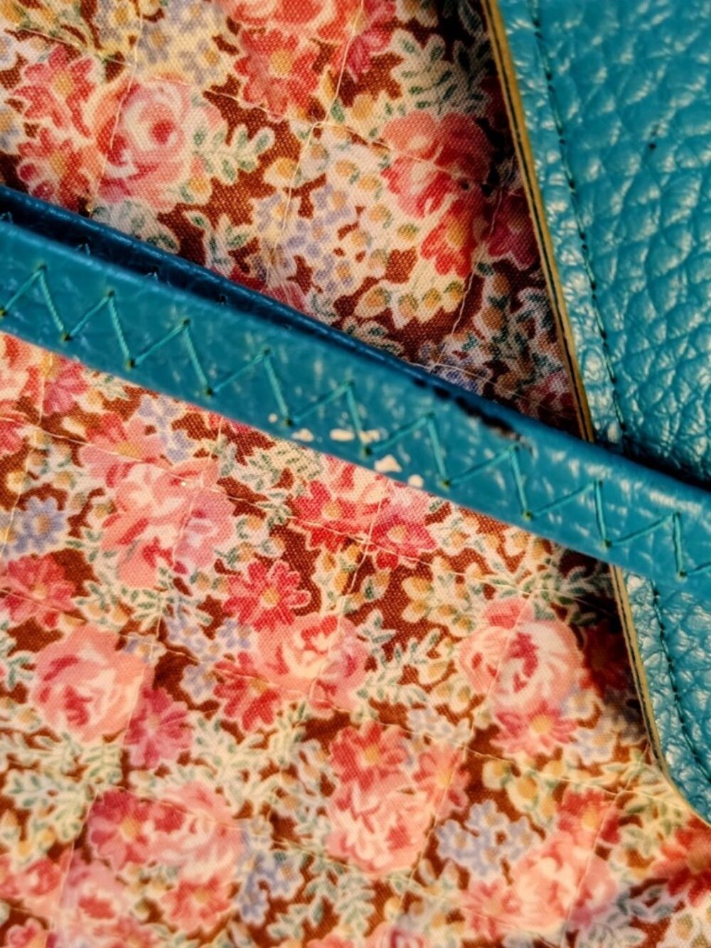 NWOT Turquoise Yellow Faux Pebbled Leather Wallet - Picture 8 of 12